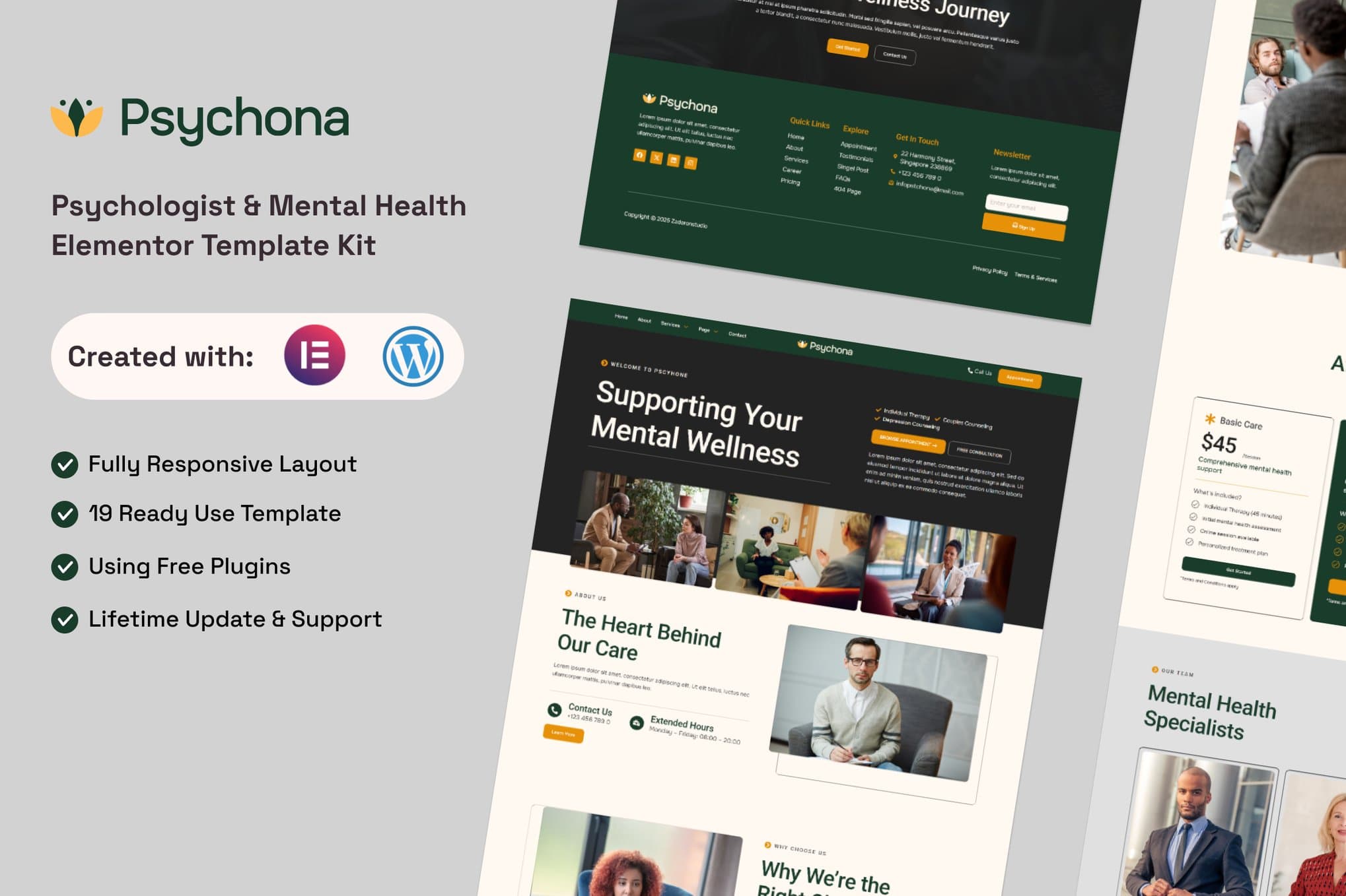 Psychona - Psychologist & Mental Health Elementor Template