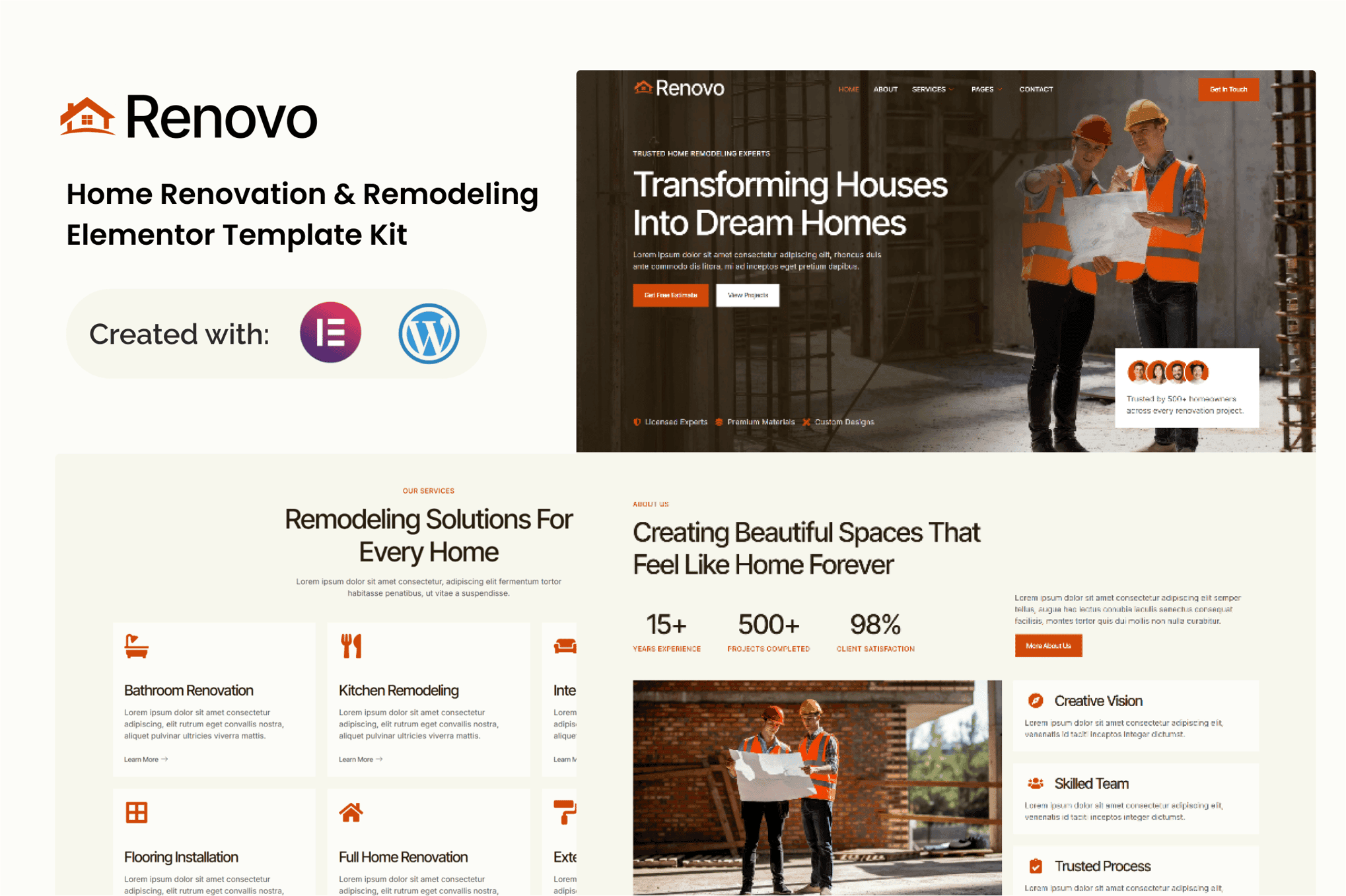 Renovo - Home Renovation & Remodeling Elementor Template