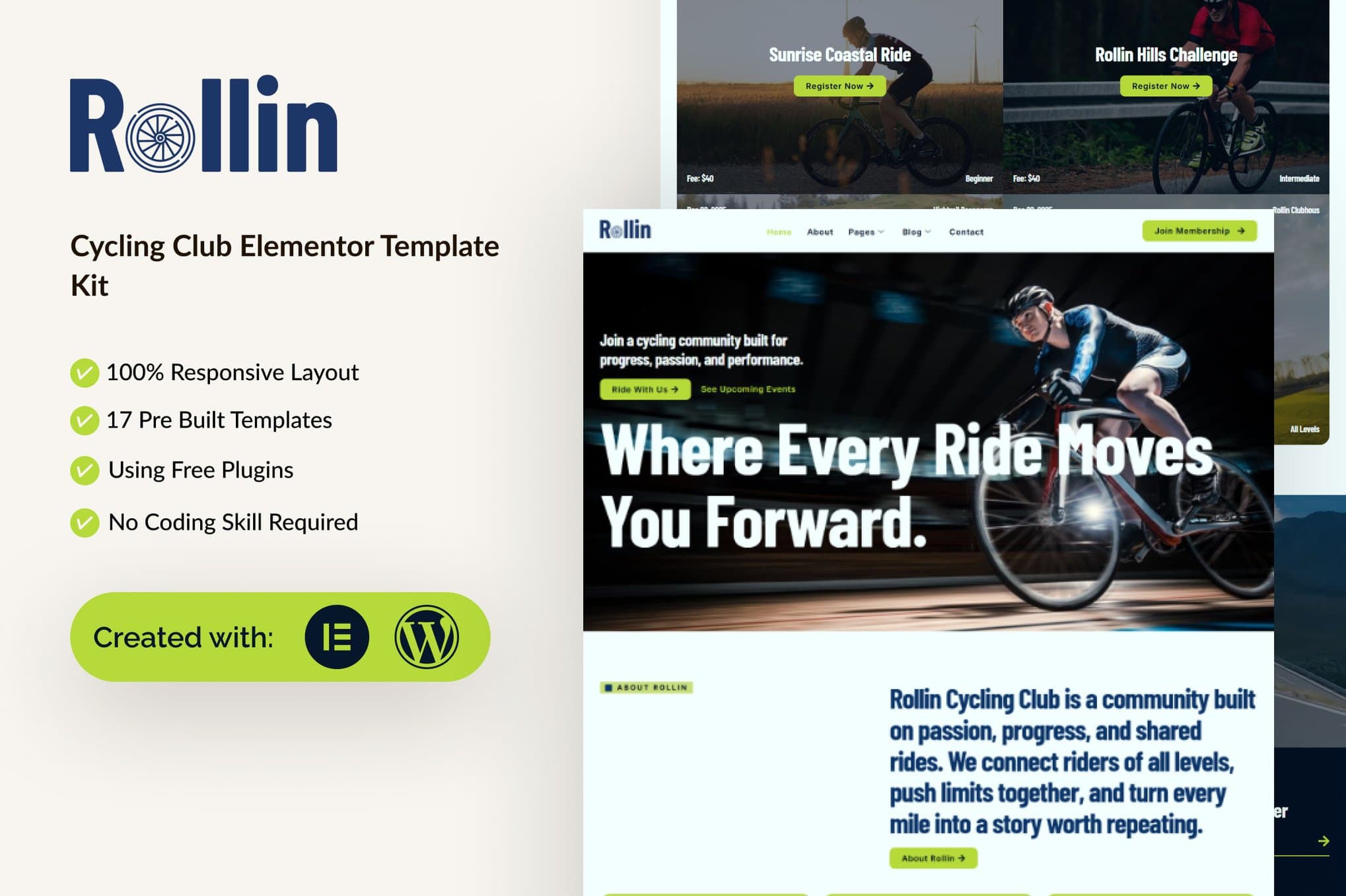 Rollin - Cycling Club Elementor Template