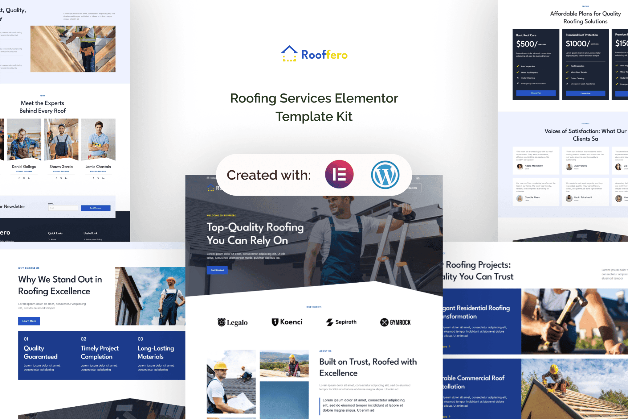 Rooffero - Roofing Services Elementor Template