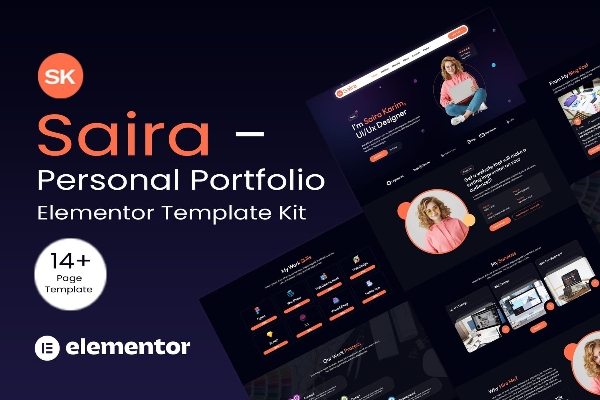 Saira – Personal Portfolio Elementor Template
