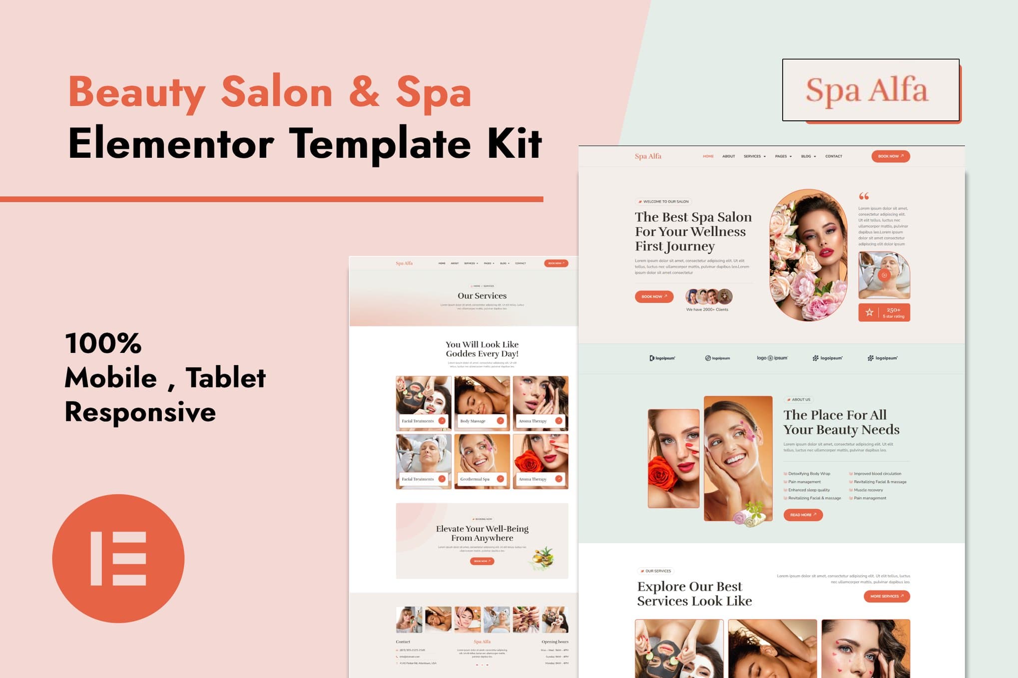 SpaAlfa - Beauty Salon & Spa Elementor Pro Elementor Template