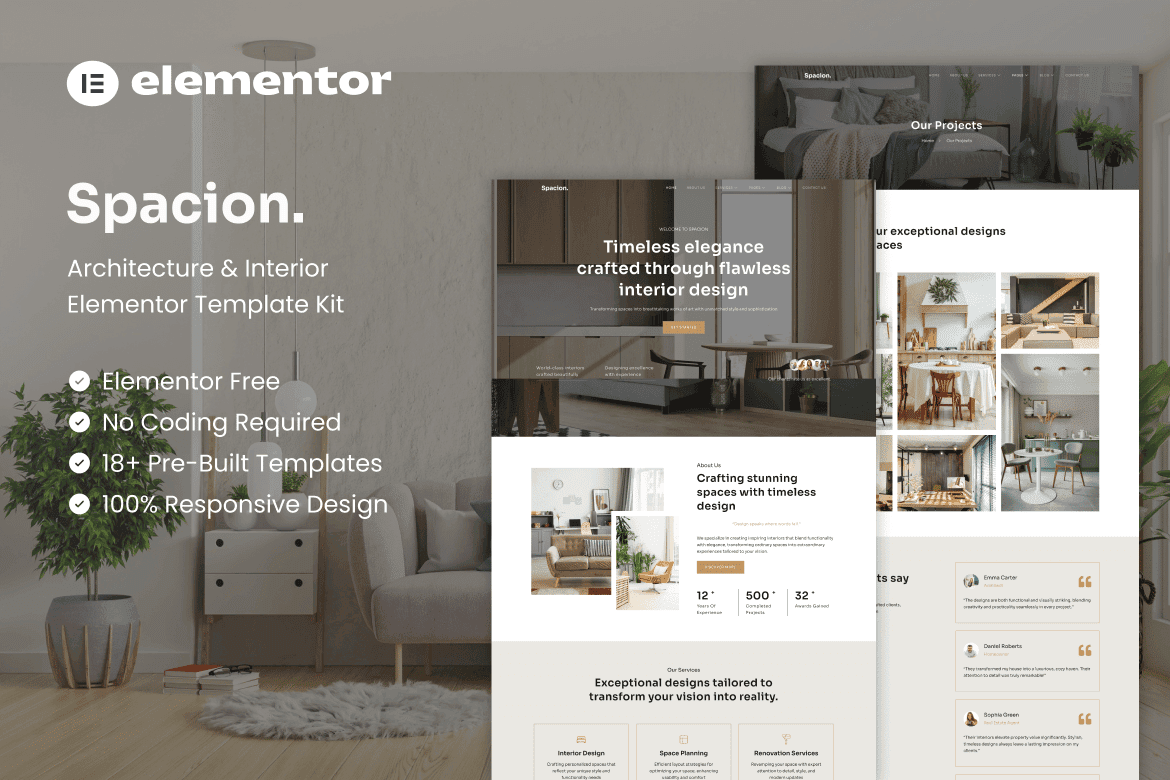 Spacion - Architecture & Interior Elementor Template