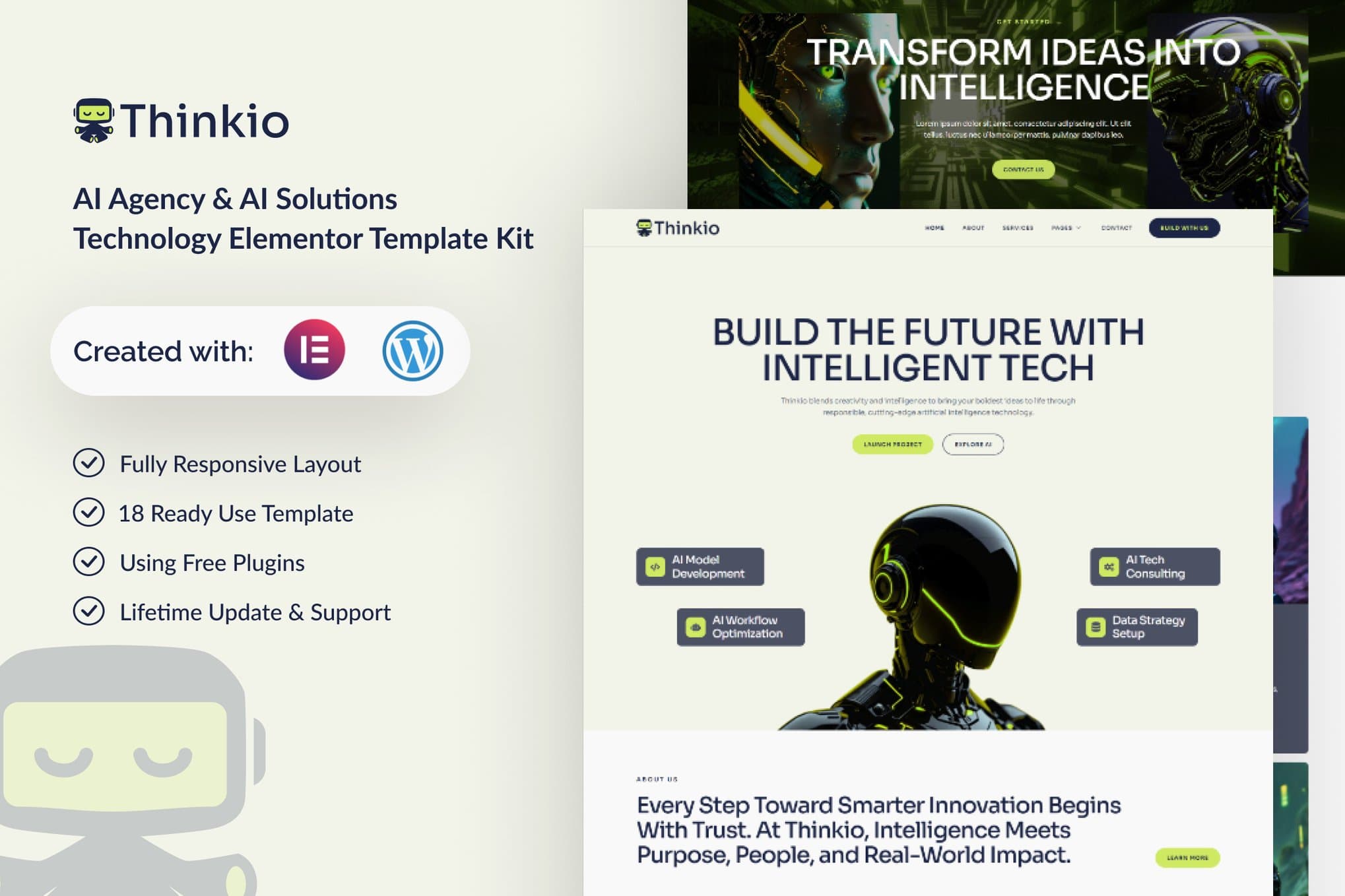 Thinkio - AI Agency & AI Solutions Technology Elementor Template