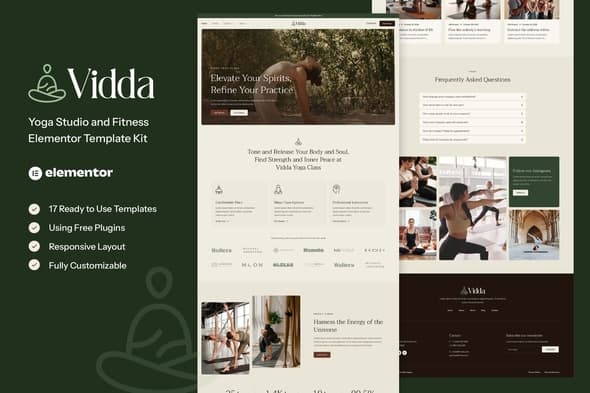 Vidda - Yoga Studio & Fitness Elementor Template