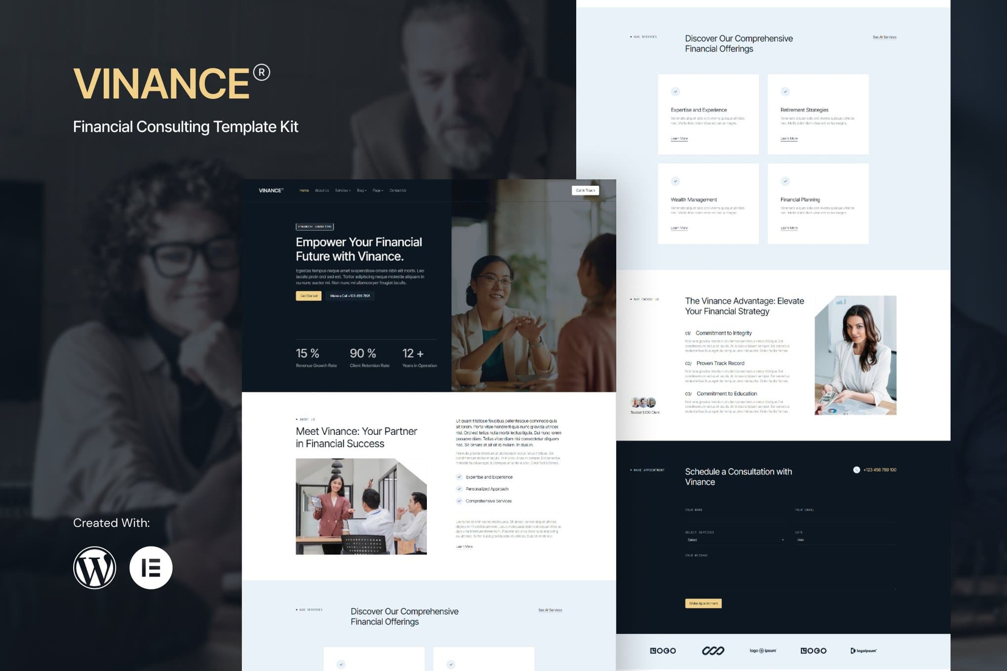 Vinance - Financial Consulting Elementor Template