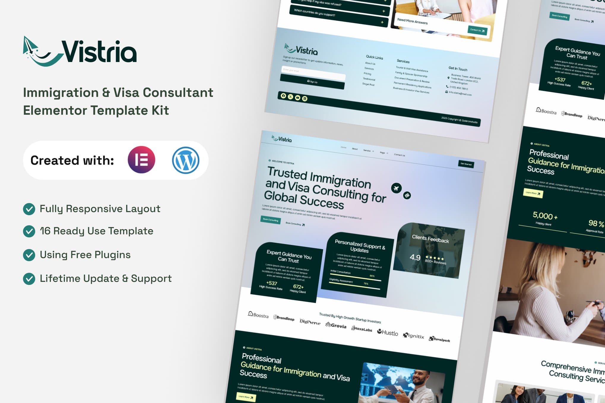 Vistria - Immigration & Visa Consultant Elementor Template