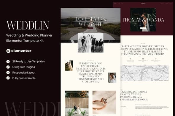 Weddlin - Wedding & Wedding Planner Elementor Template