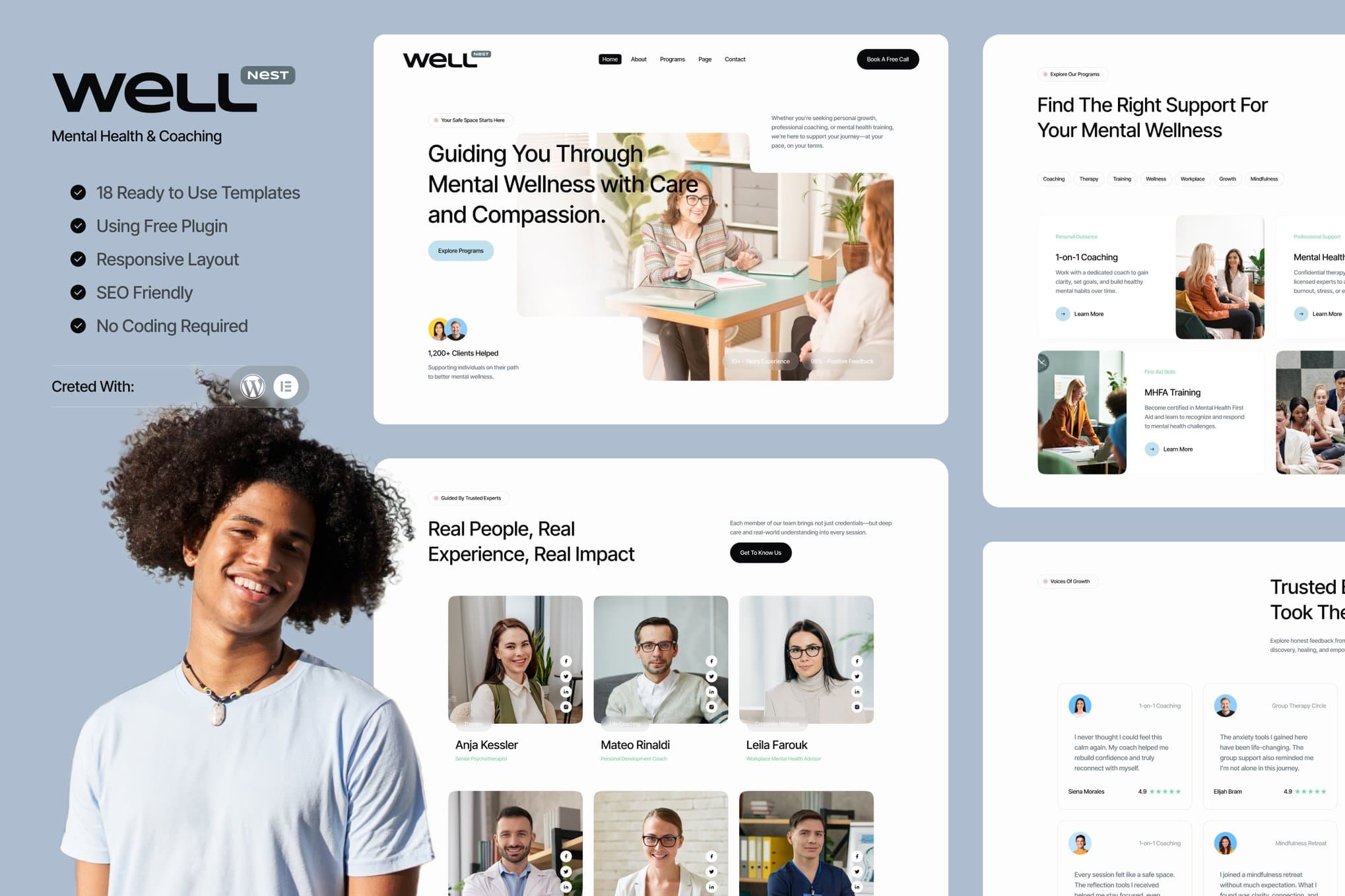 Well – Mental Health & Coaching Elementor Template