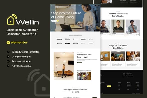 Wellin - Smart Home Automation Elementor Template