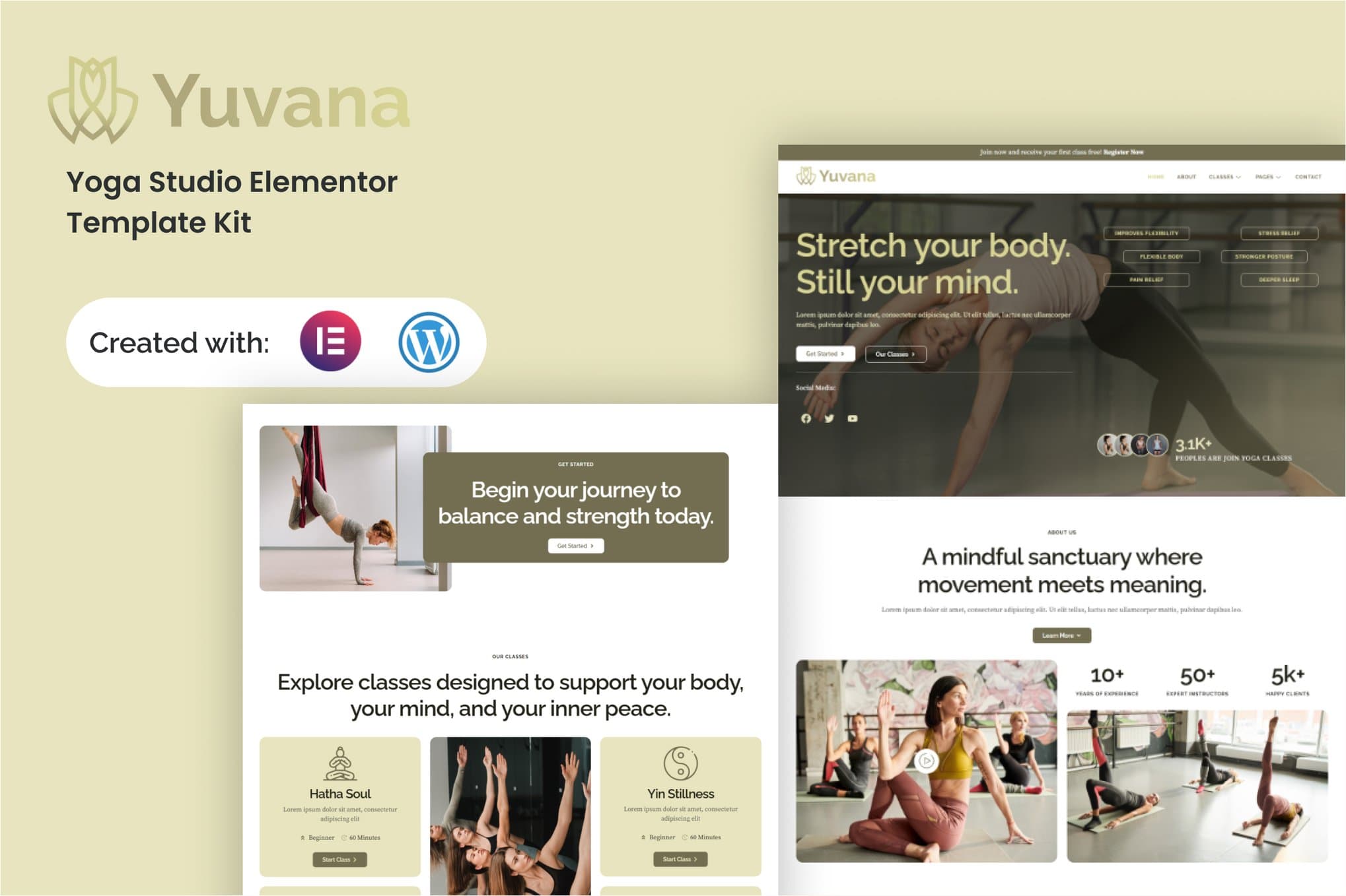 Yuvana - Yoga Studio Elementor Template