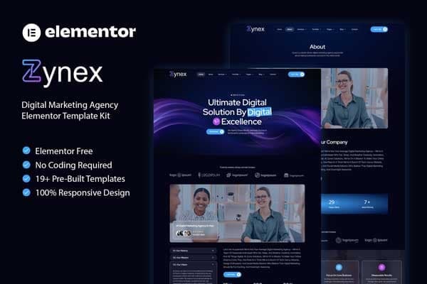Zynex - Digital Marketing Agency Elementor Template