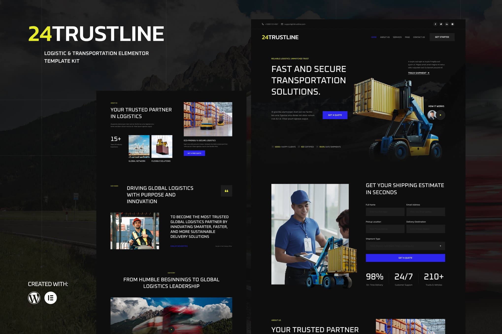 24TrustLine - Logistic & Transportation Elementor Template