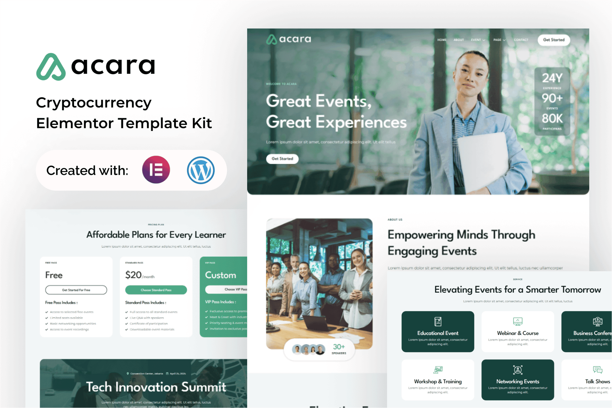 Acara - Event and Conference Elementor Template