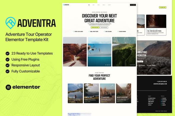 Adventra - Adventure Tour Operator Elementor Template