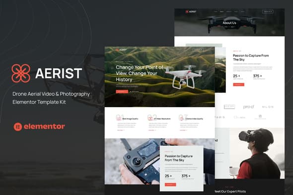 Aerist - Drone Aerial Video & Photography Elementor Template