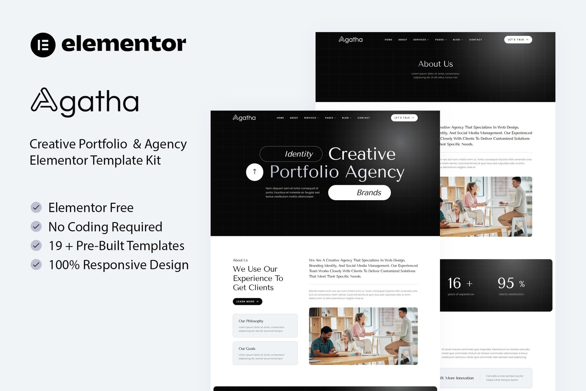 Agatha - Creative Portfolio & Agency Elementor Template