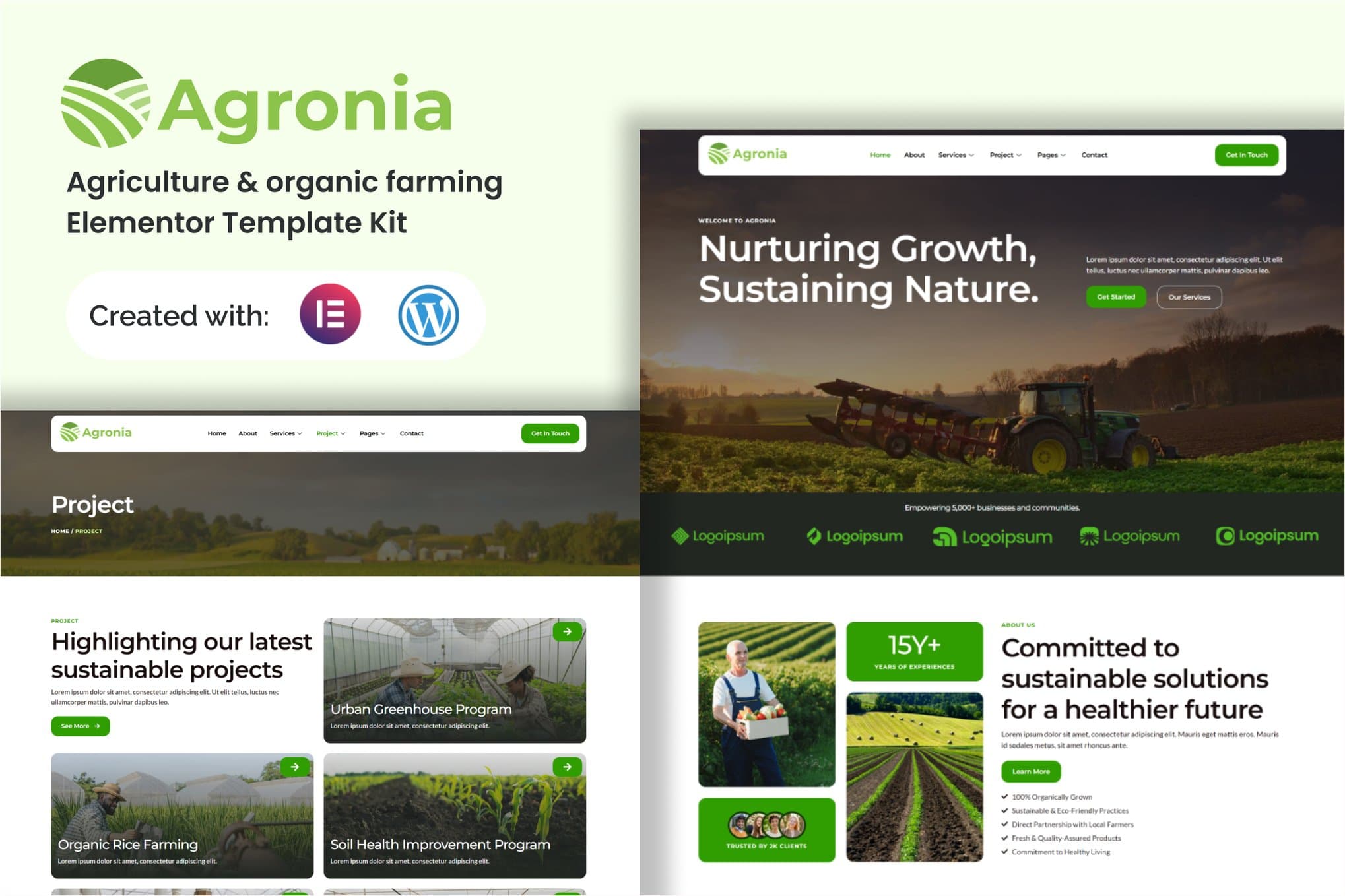 Agronia - Agriculture & Organic Farming Elemenntor Elementor Template