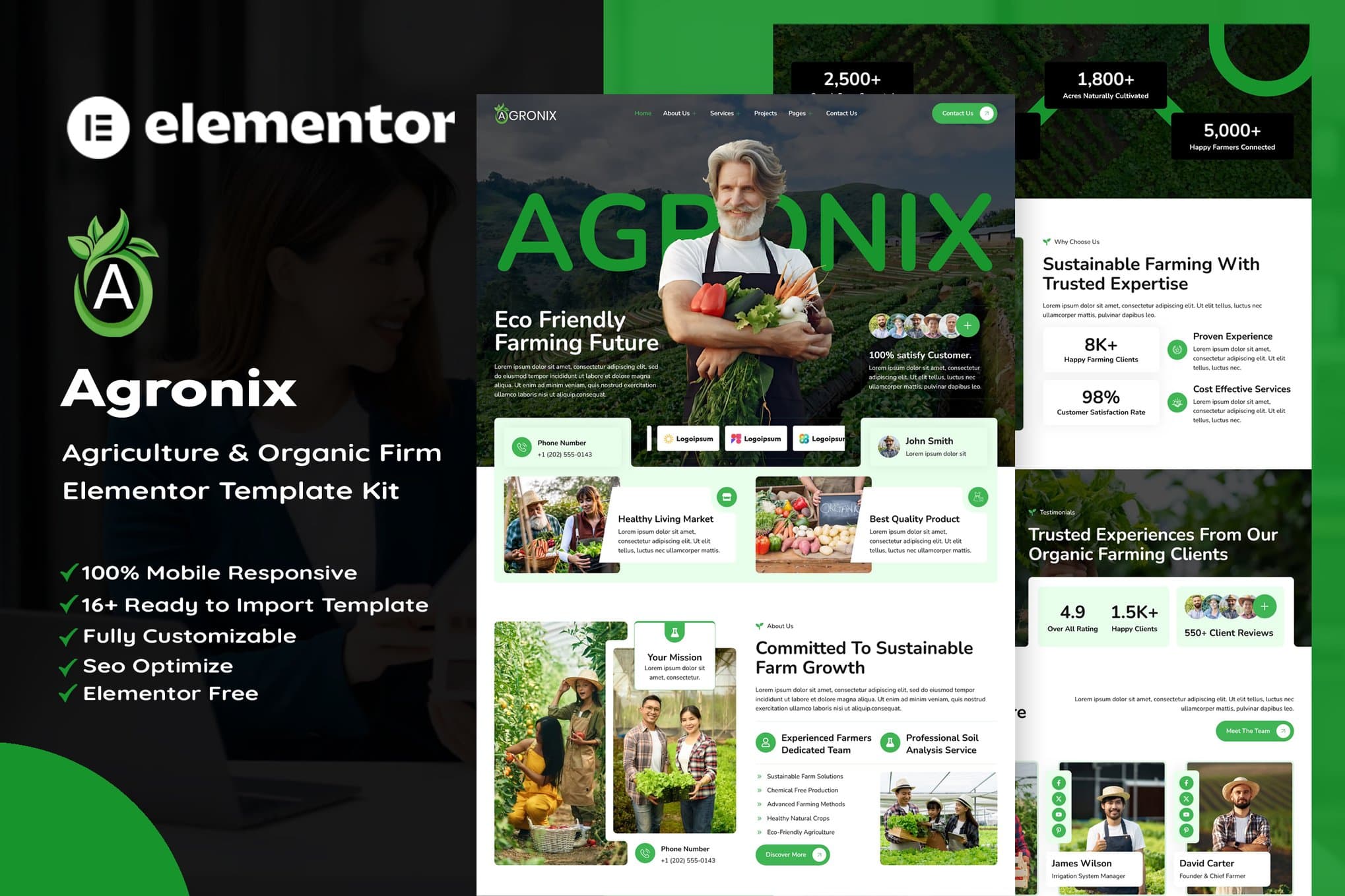 Agronix - Agriculture & Organic Farming Elementor Template