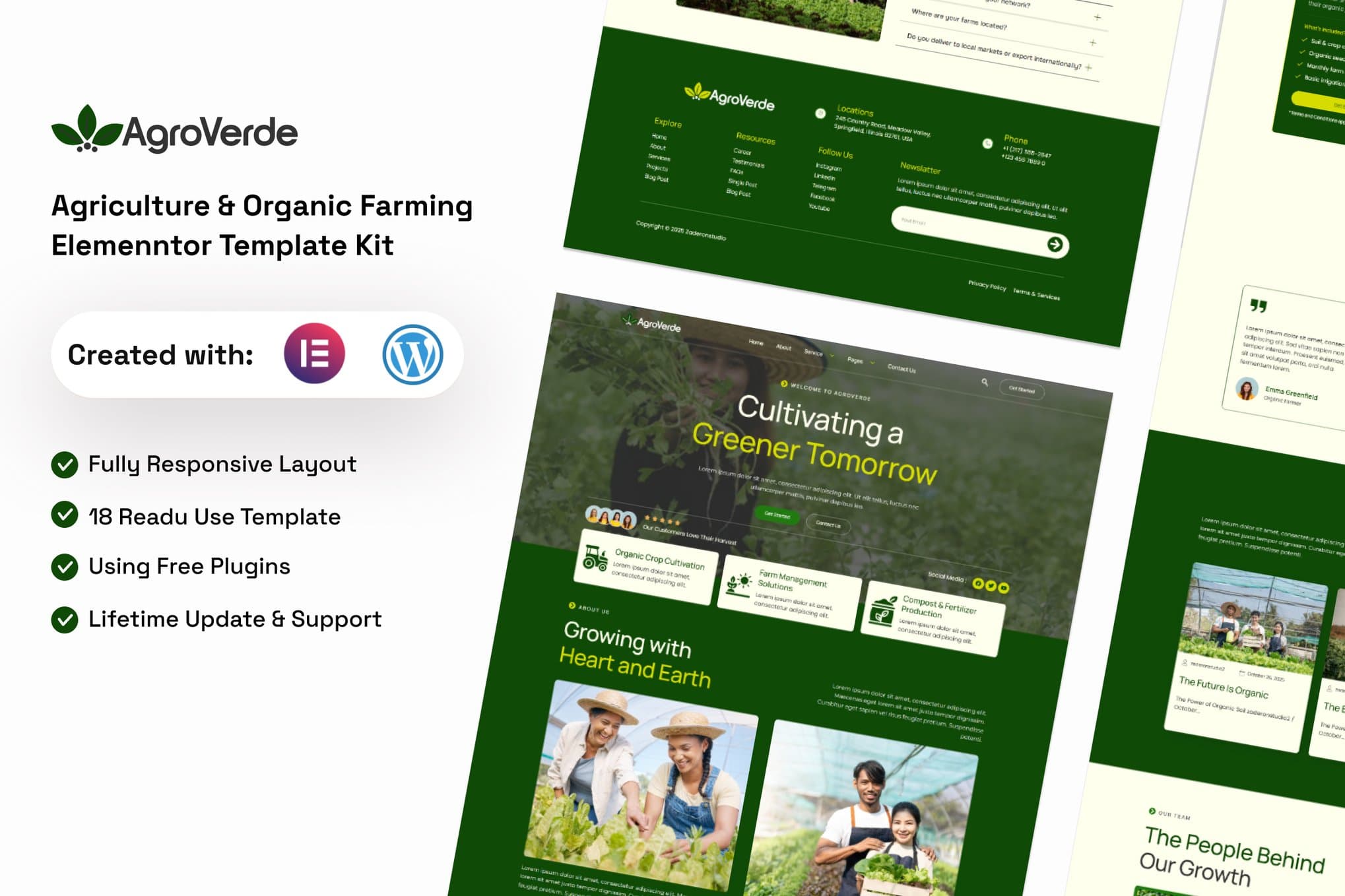 Agroverde - Agriculture & Organic Farming Elemenntor Elementor Template