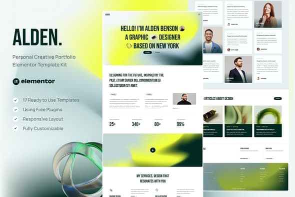 Alden - Personal Creative Portfolio Elementor Template