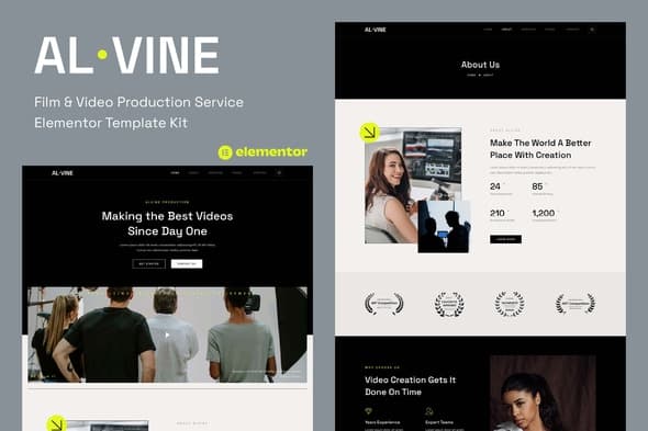 Alvine - Film & Video Production Service Elementor Template