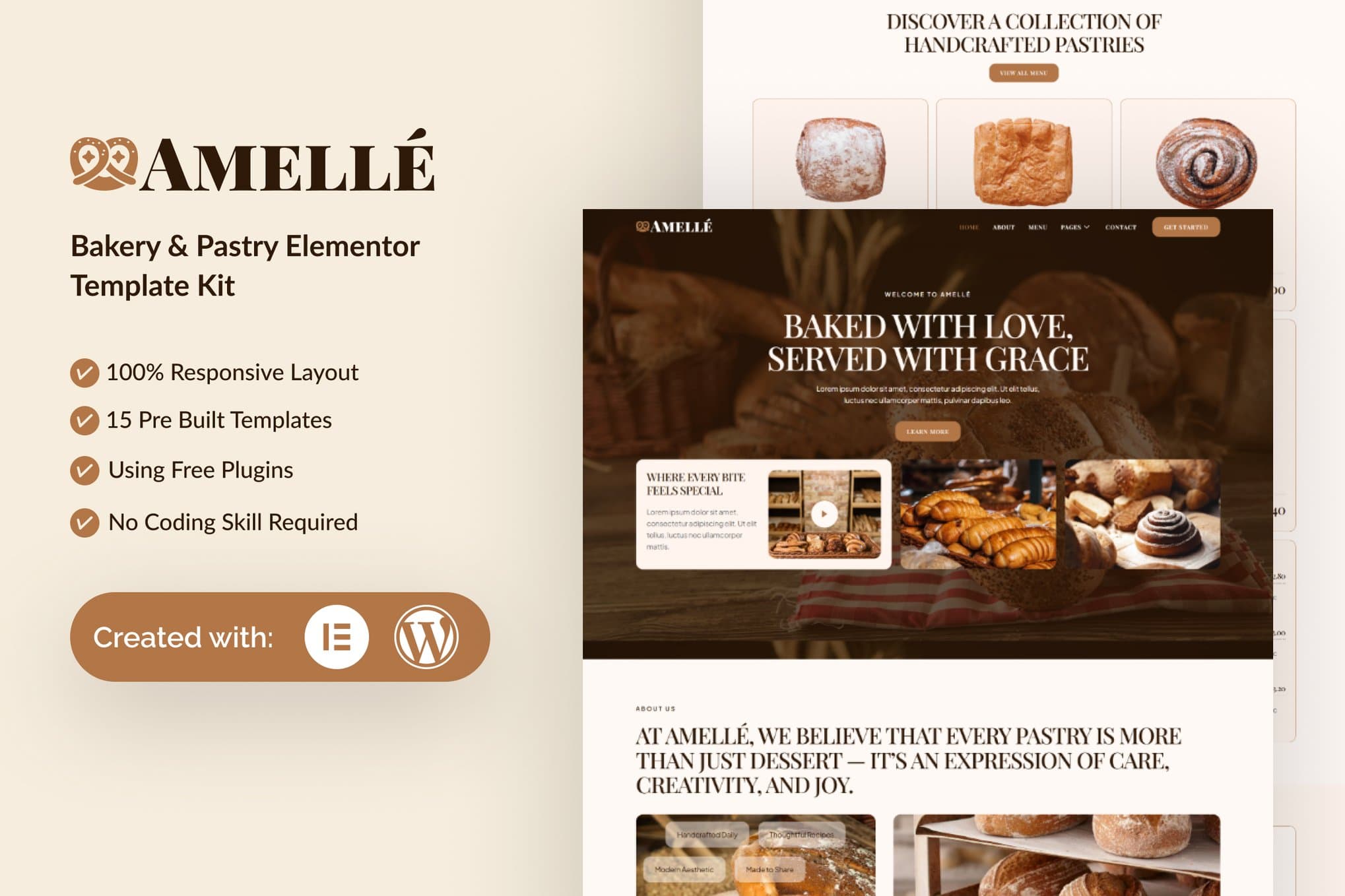 Amelle - Bakery & Pastry Elementor Template