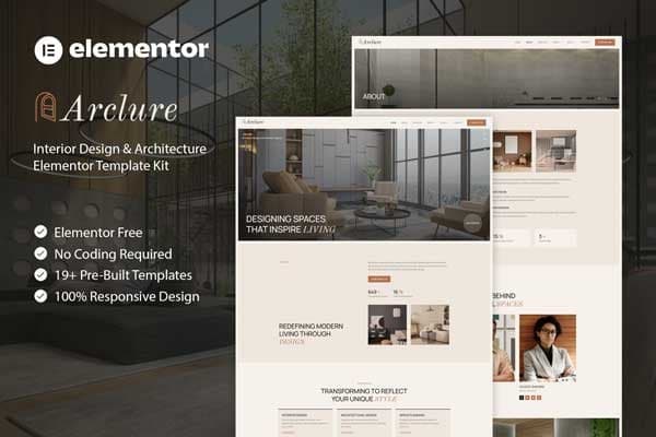 Arclure - Interior Design & Architecture Elementor Template