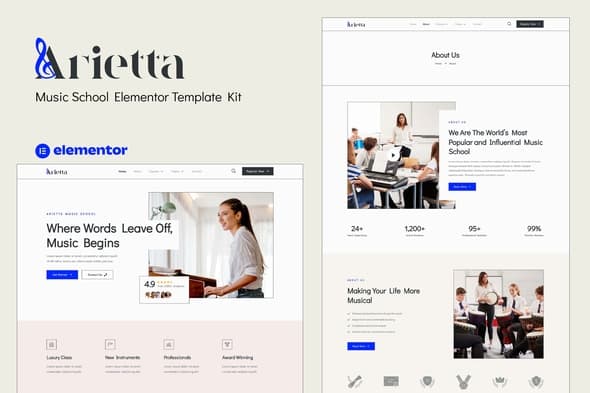 Arietta - Music School Elementor Template