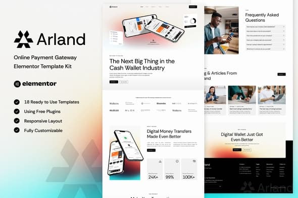 Arland - Online Payment Gateway Elementor Template