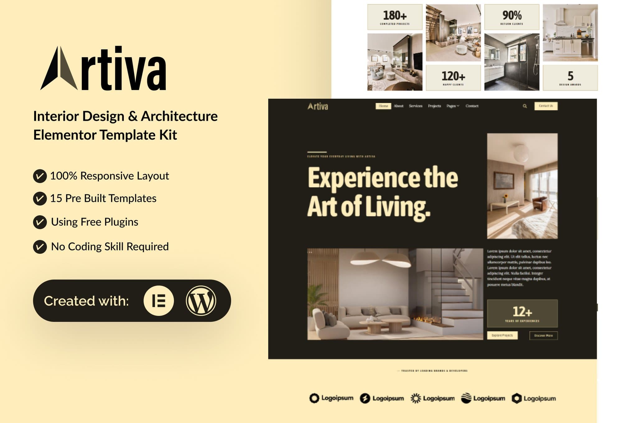 Artiva - Interior Design & Architecture Elementor Template