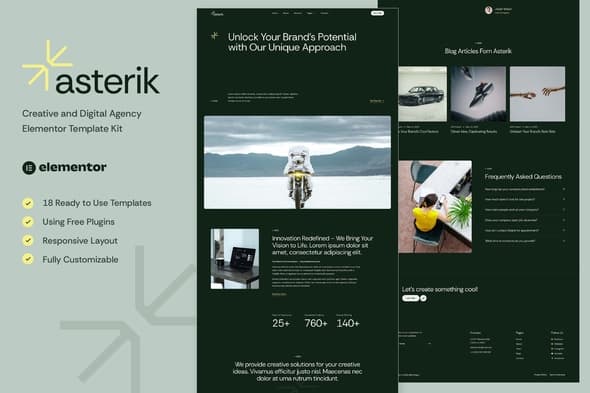 Asterik - Creative & Digital Agency Elementor Template
