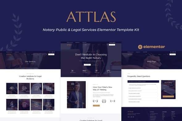 Attlas - Notary Public & Legal Services Elementor Template