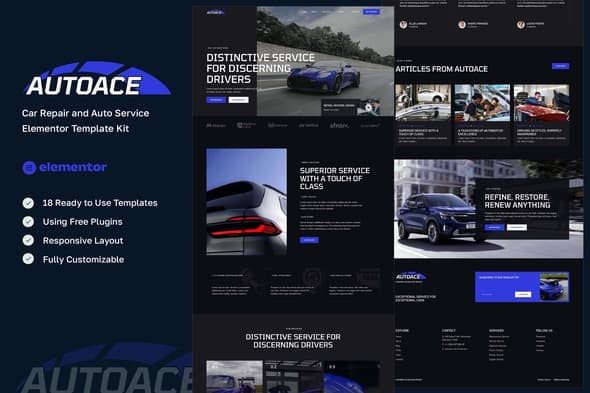 Autoace - Car Repair & Auto Service Elementor Template