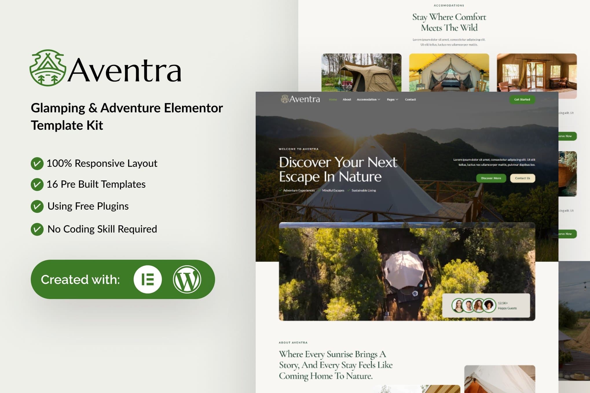Aventra - Glamping & Adventure Elementor Template