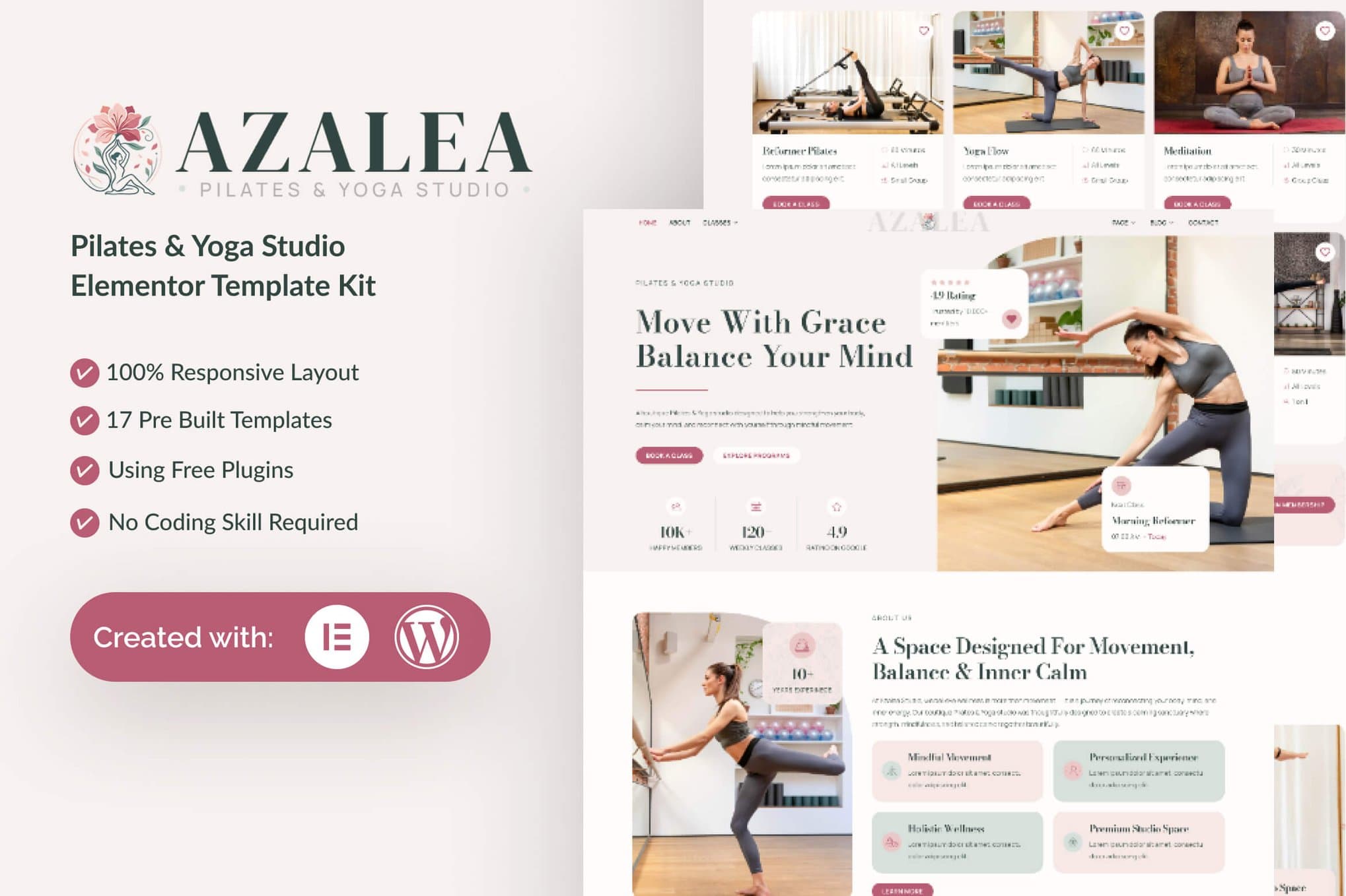 Azalea - Pilates & Yoga Studio Elementor Template