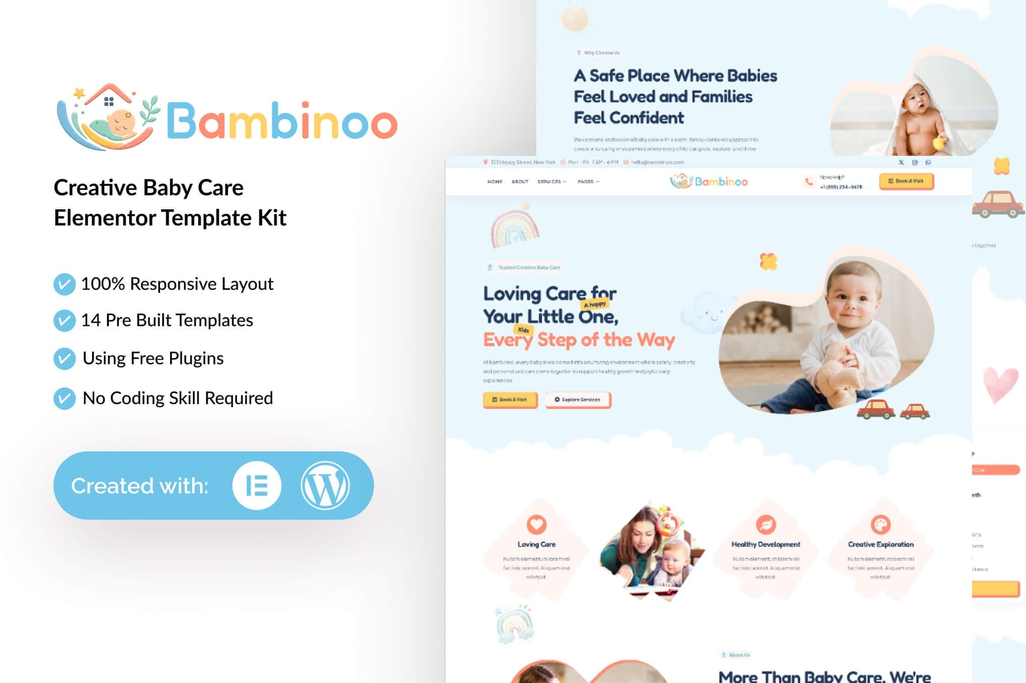 Bambinoo - Creative Baby Care Elementor Template
