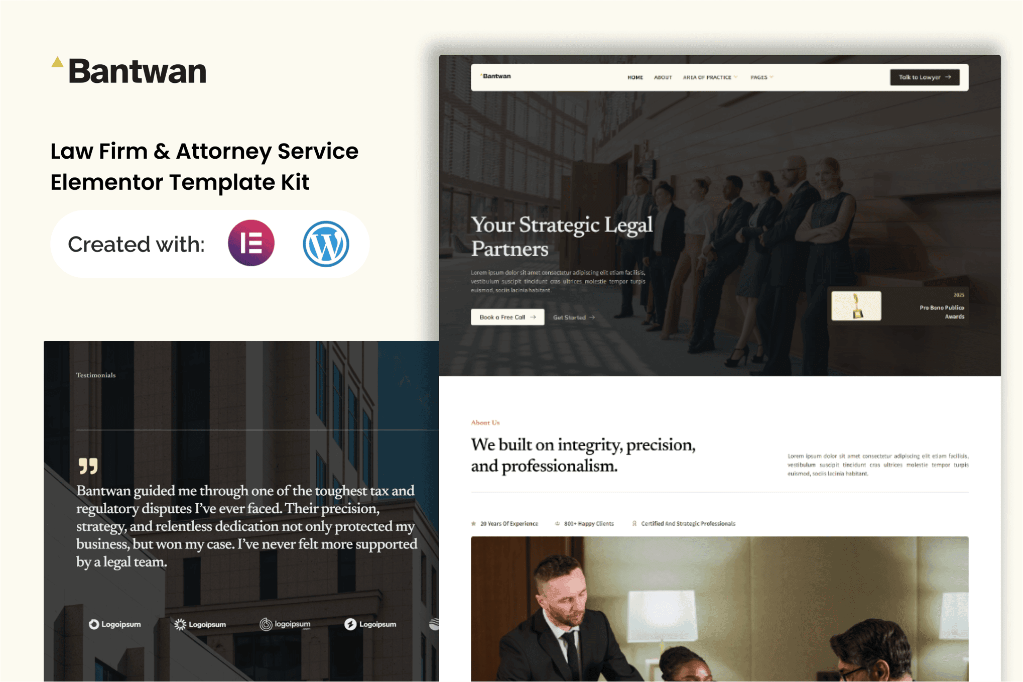 Bantwan - Law Firm & Attorney Service Elementor Template