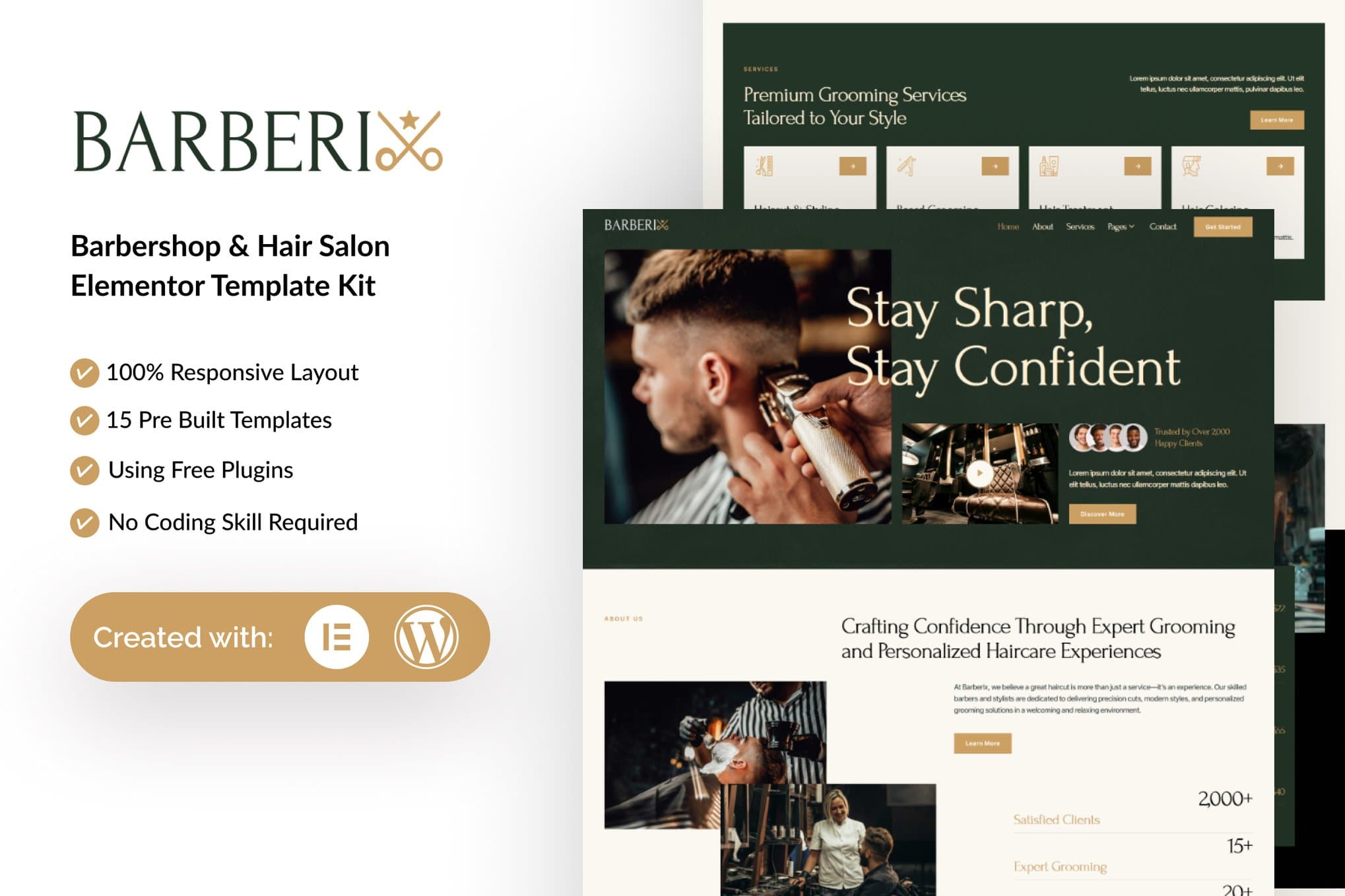 Barberix - Barbershop & Hair Salon Elementor Template