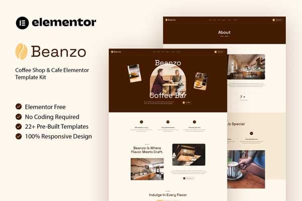 Beanzo - Coffee Shop & Cafe Elementor Template