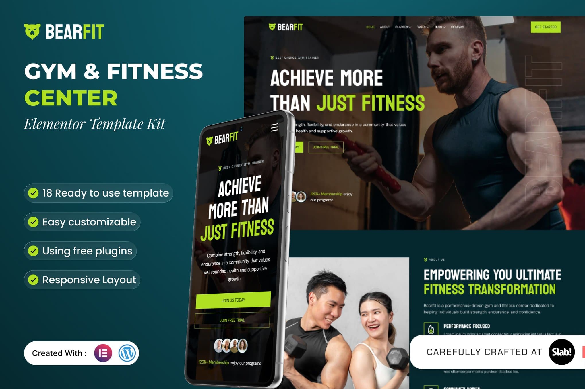 Bearfit - Gym & Fitness Center Elementor Template