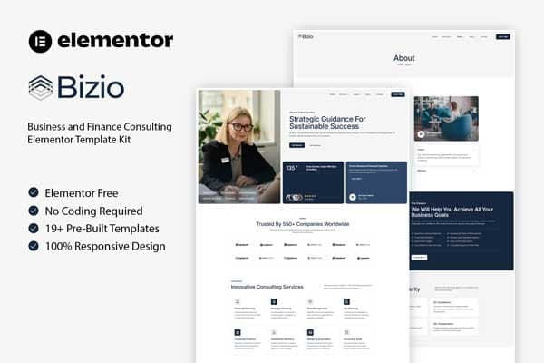 Bizio - Business and Finance Consulting Elementor Template
