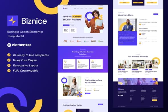 Biznice - Business Coach Elementor Template