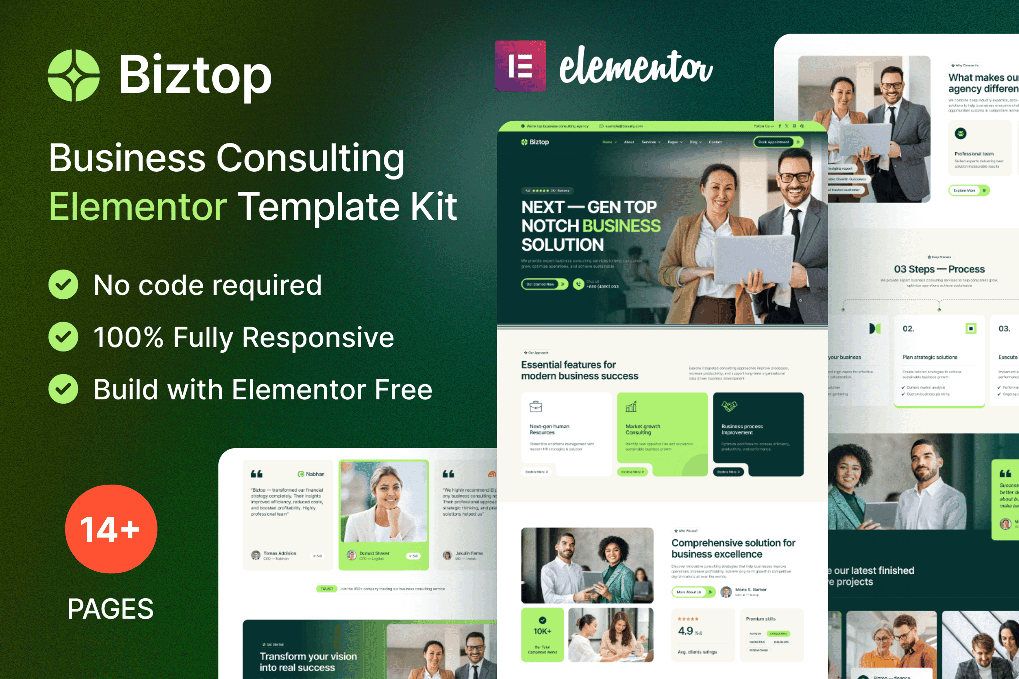 Biztop — Business Consulting Elementor Template