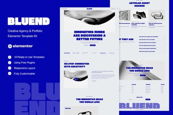 Bluend - Creative Agency & Portfolio Elementor Template