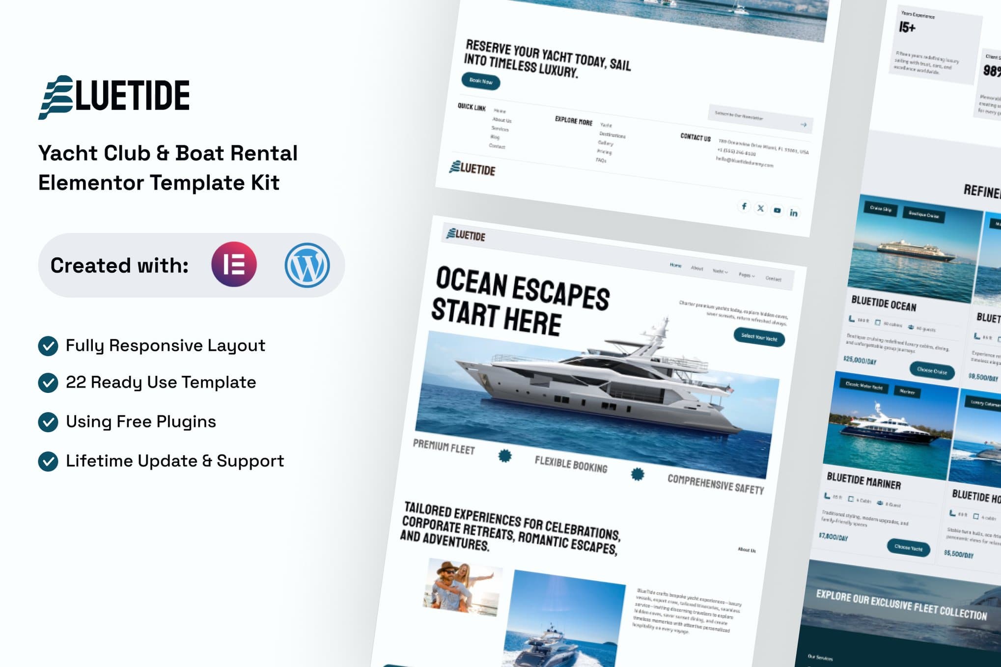 Bluetide - Yacht Club & Boat Rental Elementor Template
