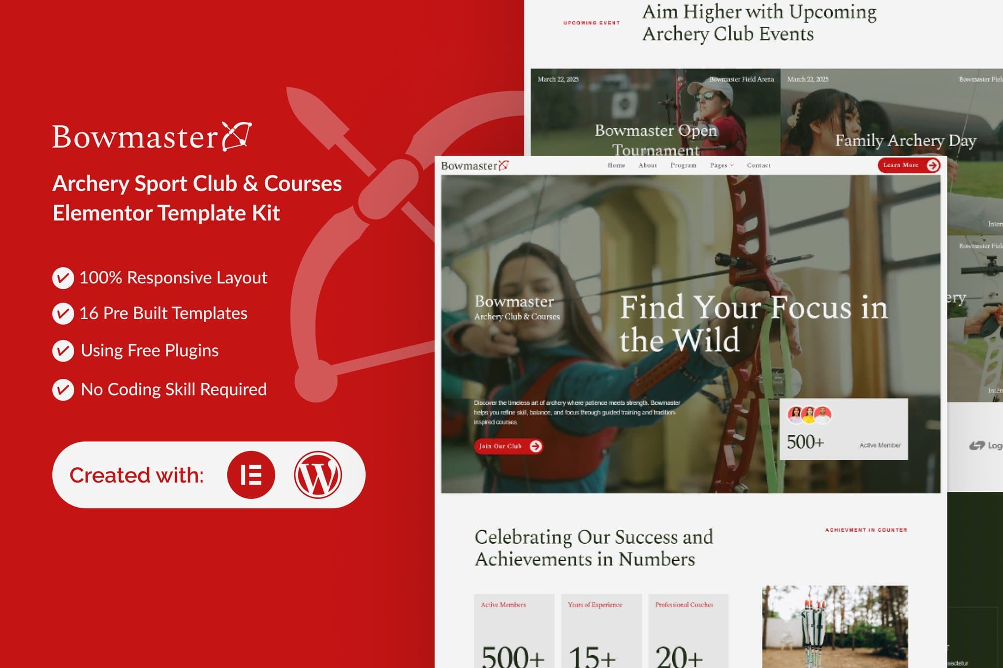 Bowmaster - Archery Club & Courses Elementor Template
