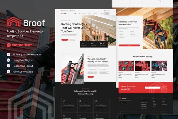Broof - Roofing Services Elementor Template