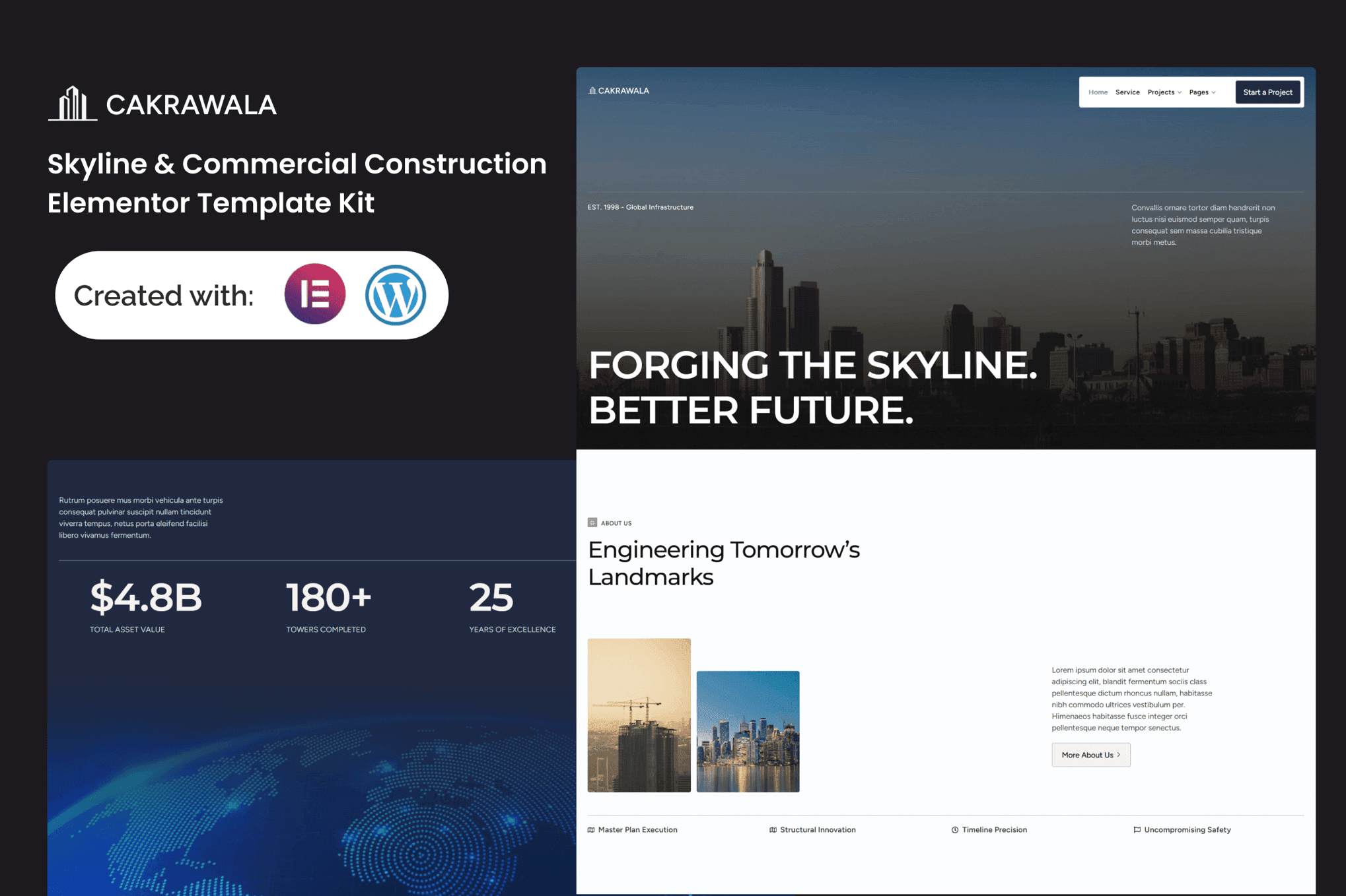 Cakrawala - Skyline & Commercial Construction Elementor Template