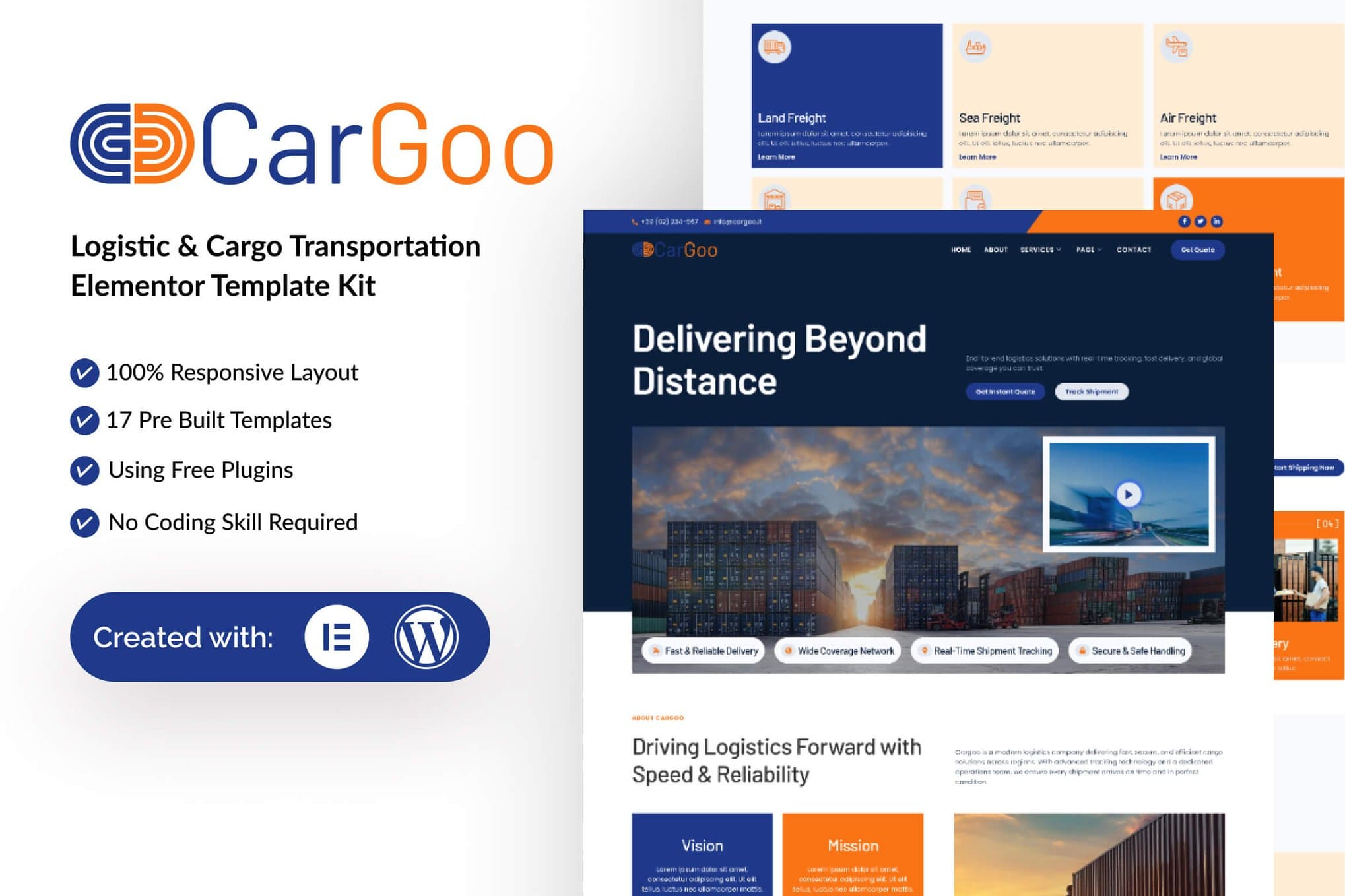 CarGoo - Logistic & Cargo Transportation Elementor Template